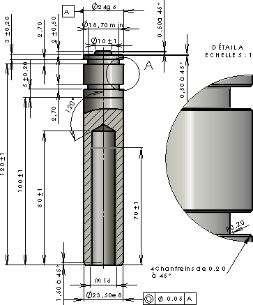 Définition du piston récepteur du cric bouteille