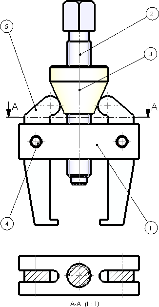 Dessin d'ensemble de l'extracteur de roulement